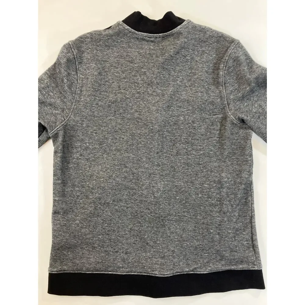 Alfani Men’s Large Full Zip Sweatshirt Gray Black Colorblock Cotton Jacket